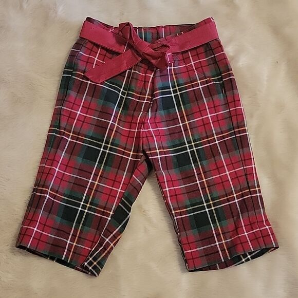 JANIE AND JACK RED AND GREEN PLAID HOLIDAY PANTS, SIZE 12-18 MONTHS - Picture 1 of 8